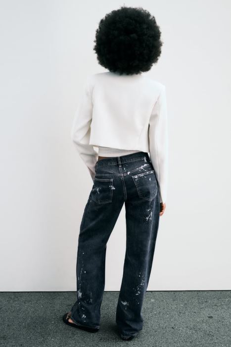 Zara mujer chaqueta corta BDP8J163 ropa ostra blanca