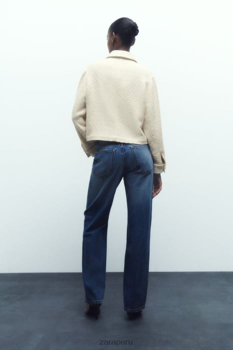 Zara mujer chaqueta corta con botones joya BDP8J80 ropa crudo