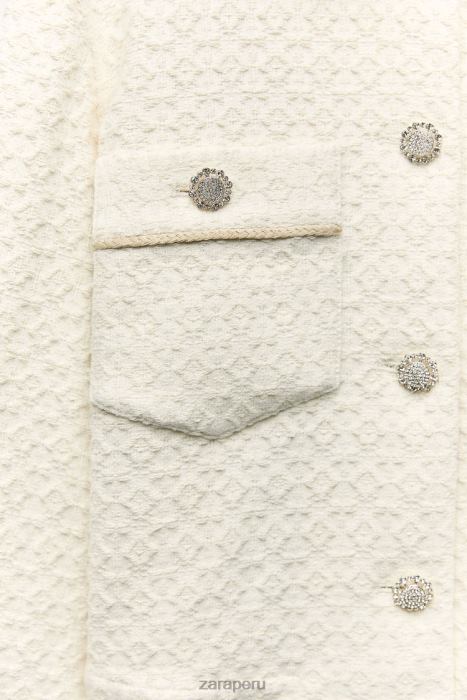 Zara mujer chaqueta corta con botones joya BDP8J80 ropa crudo