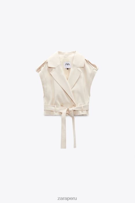Zara mujer chaqueta corta convertible BDP8J111 ropa beige claro