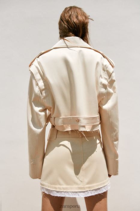 Zara mujer chaqueta corta convertible BDP8J111 ropa beige claro