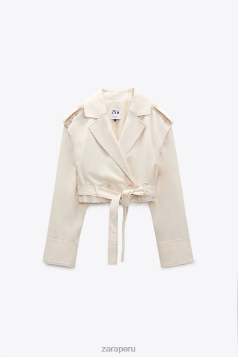 Zara mujer chaqueta corta convertible BDP8J111 ropa beige claro