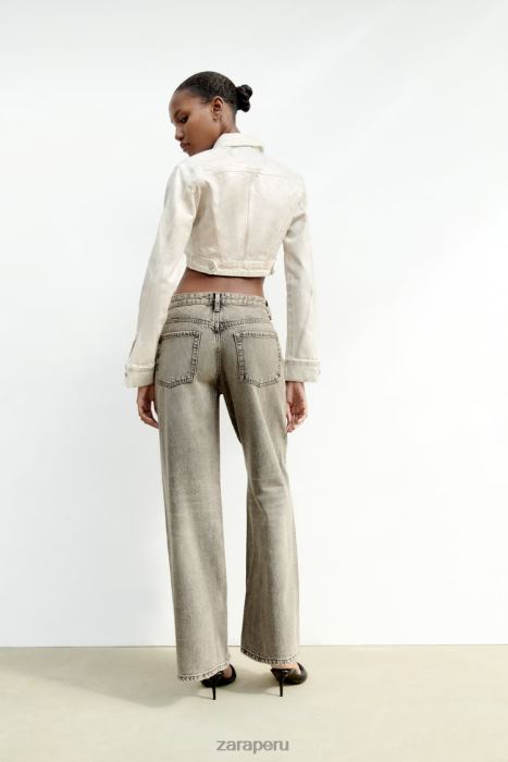 Zara mujer chaqueta corta metalizada BDP8J120 ropa plata