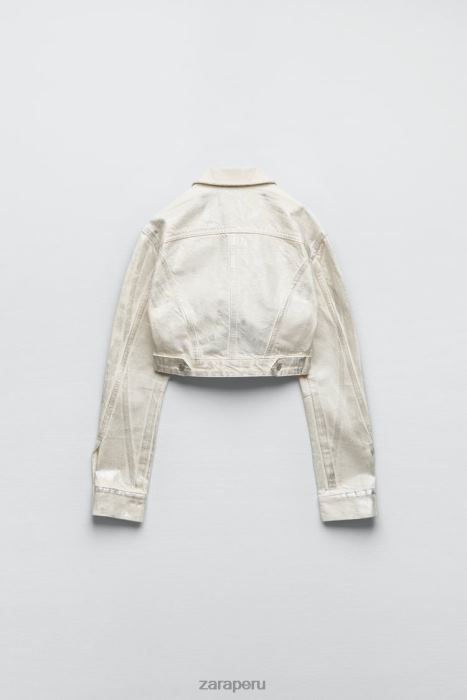 Zara mujer chaqueta corta metalizada BDP8J120 ropa plata