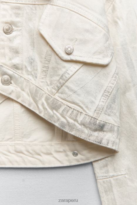 Zara mujer chaqueta corta metalizada BDP8J120 ropa plata