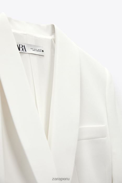 Zara mujer chaqueta de esmoquin con cinturón BDP8J174 ropa crudo