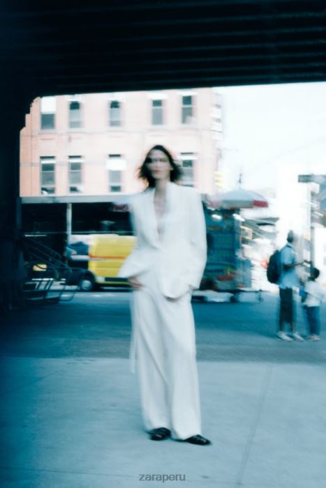 Zara mujer chaqueta de esmoquin con cinturón BDP8J174 ropa crudo