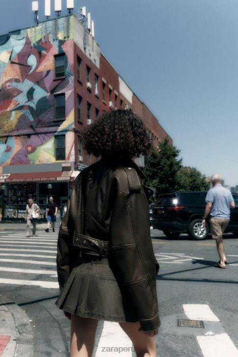 Zara mujer chaqueta de piel sintética BDP8J29 ropa carbón