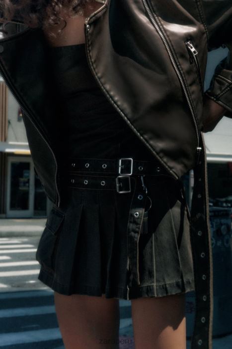 Zara mujer chaqueta de piel sintética BDP8J29 ropa carbón