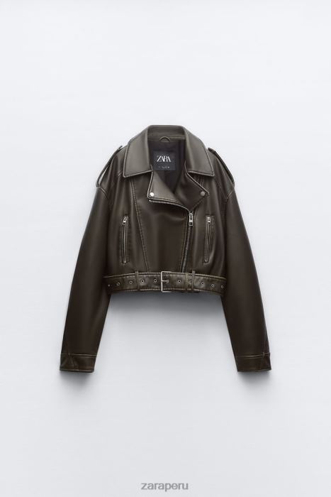 Zara mujer chaqueta de piel sintética BDP8J29 ropa carbón