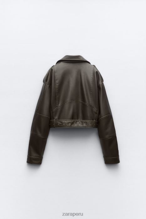Zara mujer chaqueta de piel sintética BDP8J29 ropa carbón