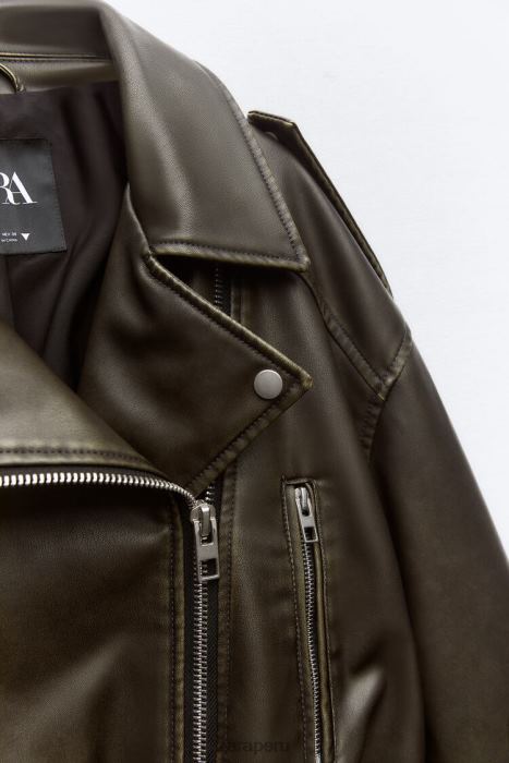 Zara mujer chaqueta de piel sintética BDP8J29 ropa carbón