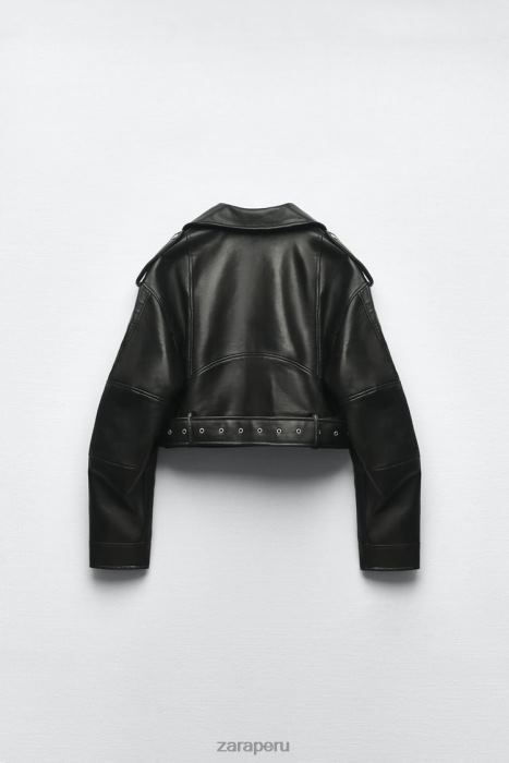 Zara mujer chaqueta de piel sintética BDP8J48 ropa negro