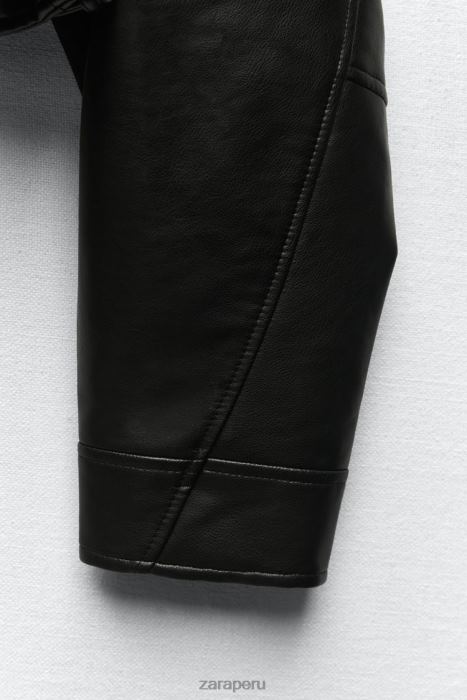Zara mujer chaqueta de piel sintética BDP8J48 ropa negro