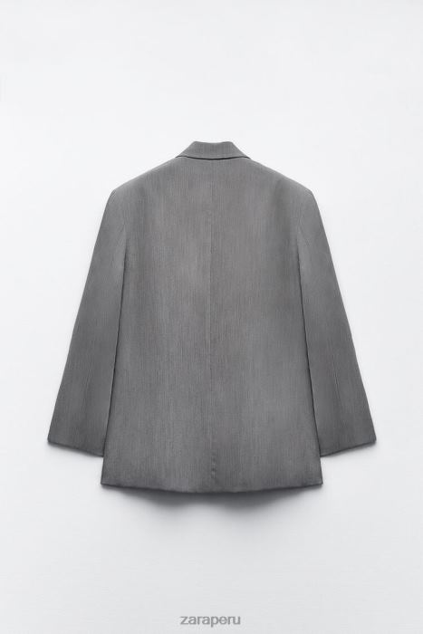 Zara mujer chaqueta oversize con doble botonadura BDP8J156 ropa marga gris