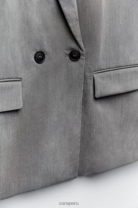 Zara mujer chaqueta oversize con doble botonadura BDP8J156 ropa marga gris