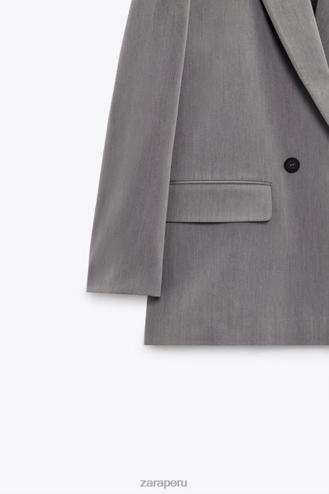 Zara mujer chaqueta oversize con doble botonadura BDP8J156 ropa marga gris