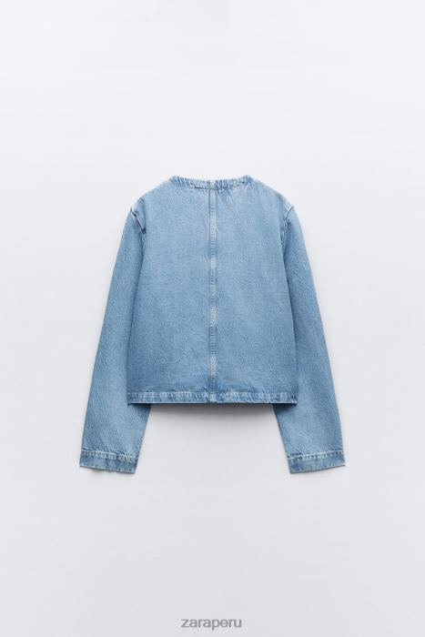 Zara mujer chaqueta vaquera con botones z1975 BDP8J93 ropa azul medio