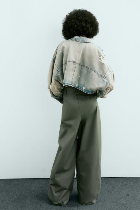 Zara mujer chaqueta vaquera corta con roturas trf BDP8J51 ropa azul