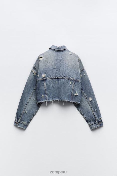 Zara mujer chaqueta vaquera corta trf BDP8J50 ropa azul