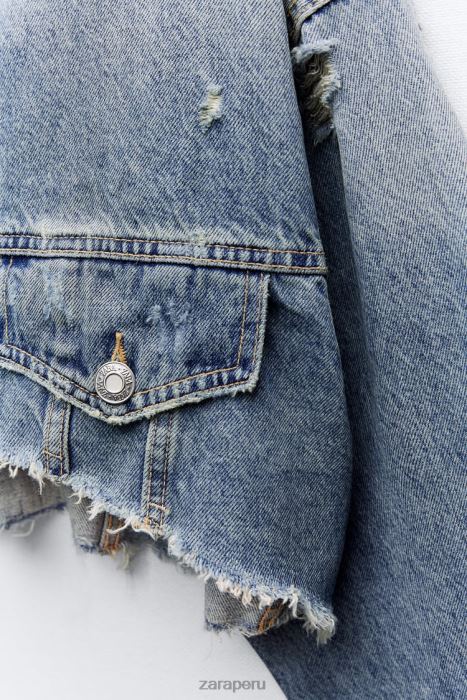 Zara mujer chaqueta vaquera corta trf BDP8J50 ropa azul