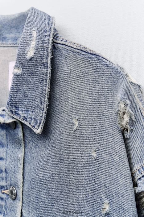 Zara mujer chaqueta vaquera corta trf BDP8J50 ropa azul