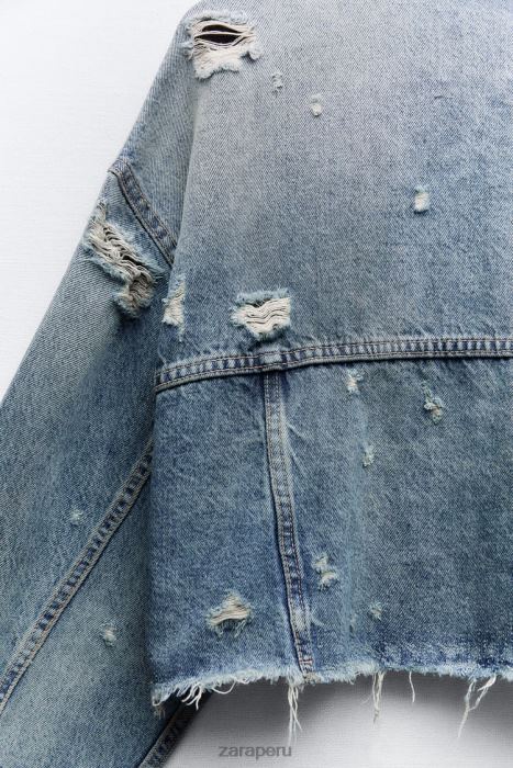 Zara mujer chaqueta vaquera corta trf BDP8J50 ropa azul