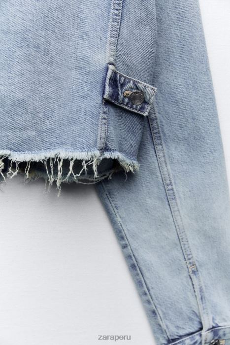 Zara mujer chaqueta vaquera corta trf BDP8J70 ropa azul