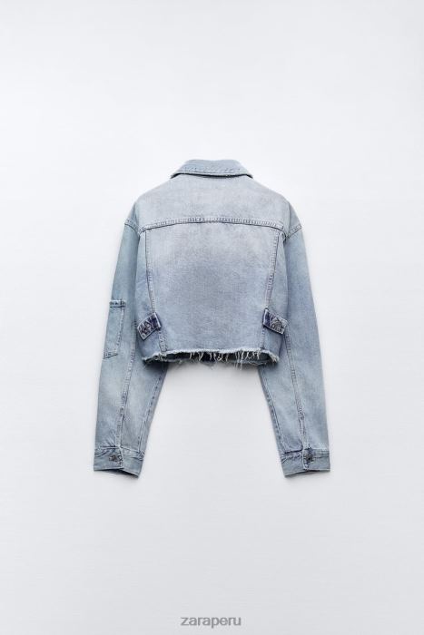 Zara mujer chaqueta vaquera corta trf BDP8J70 ropa azul