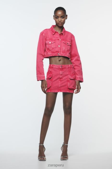 Zara mujer chaqueta vaquera corta z1975 BDP8J123 ropa rosa