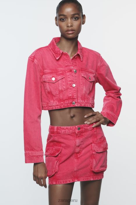 Zara mujer chaqueta vaquera corta z1975 BDP8J123 ropa rosa