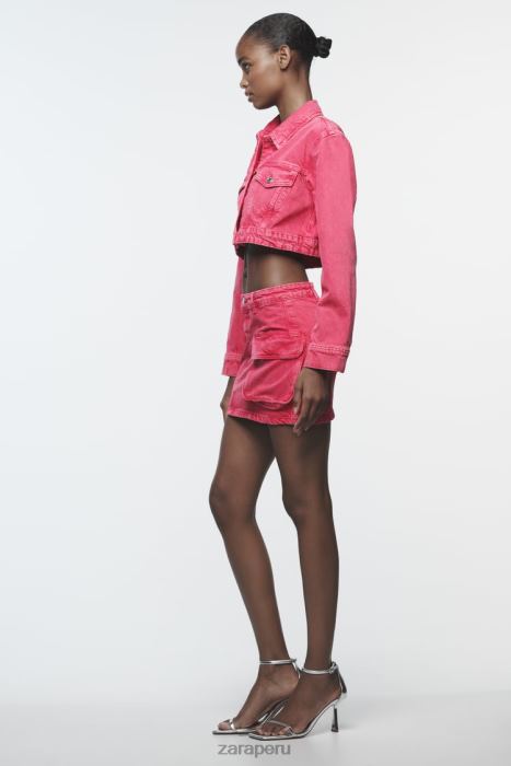 Zara mujer chaqueta vaquera corta z1975 BDP8J123 ropa rosa