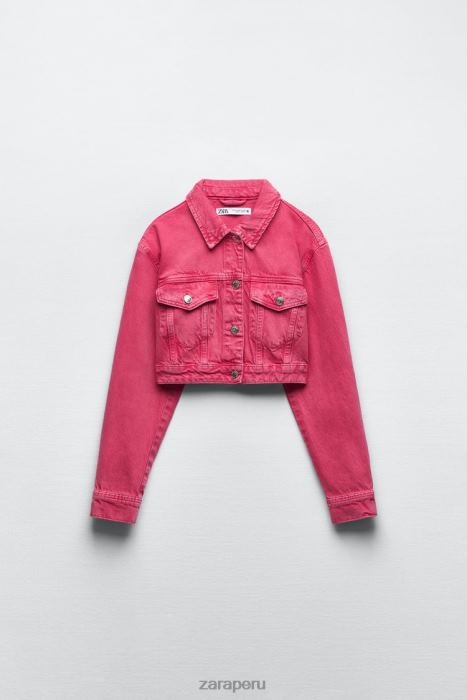 Zara mujer chaqueta vaquera corta z1975 BDP8J123 ropa rosa