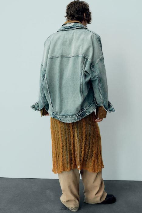 Zara mujer chaqueta vaquera extragrande trf BDP8J91 ropa azul claro