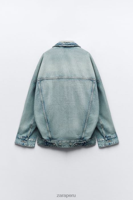 Zara mujer chaqueta vaquera extragrande trf BDP8J91 ropa azul claro
