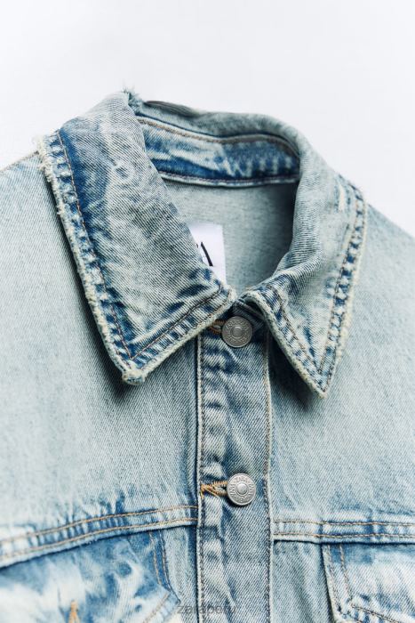 Zara mujer chaqueta vaquera extragrande trf BDP8J91 ropa azul claro