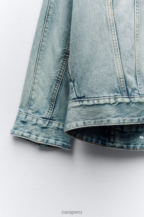 Zara mujer chaqueta vaquera extragrande trf BDP8J91 ropa azul claro