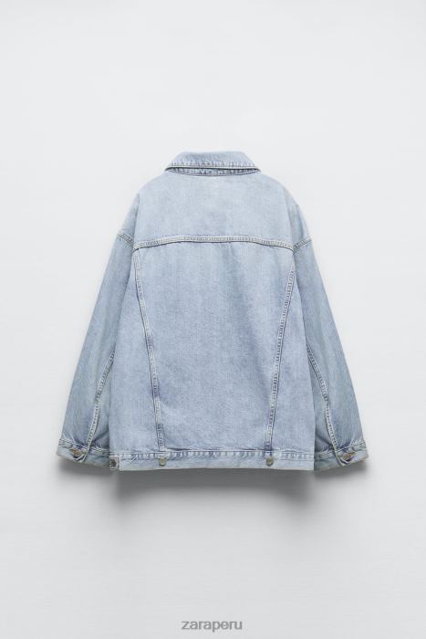 Zara mujer chaqueta vaquera oversize zw BDP8J138 ropa azul claro