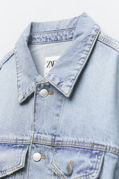 Zara mujer chaqueta vaquera oversize zw BDP8J138 ropa azul claro