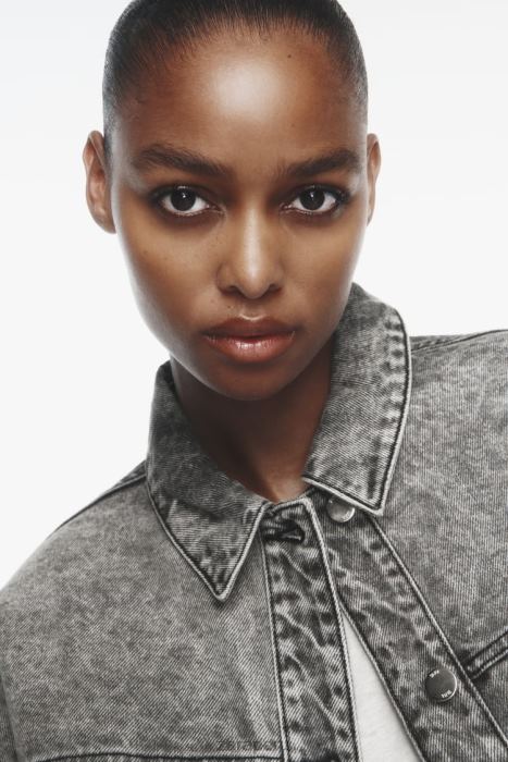 Zara mujer chaqueta vaquera z1975 con bolsillos BDP8J73 ropa gris