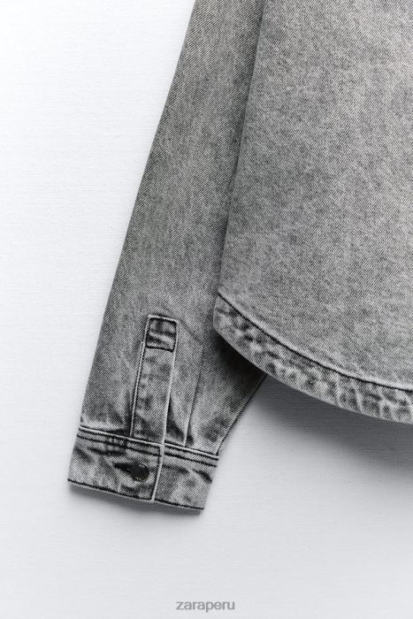 Zara mujer chaqueta vaquera z1975 con bolsillos BDP8J73 ropa gris