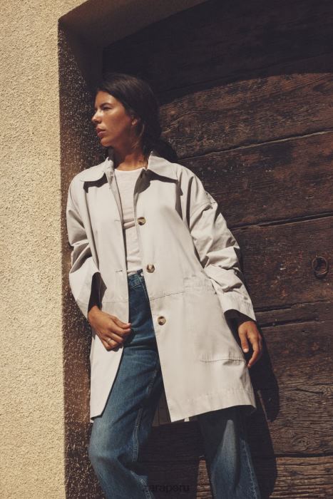 Zara mujer gabardina oversize con bolsillos BDP8J131 ropa arena