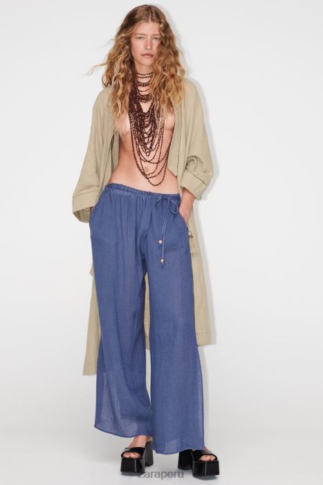 Zara mujer kimono con aplicación de encaje BDP8J134 ropa caqui