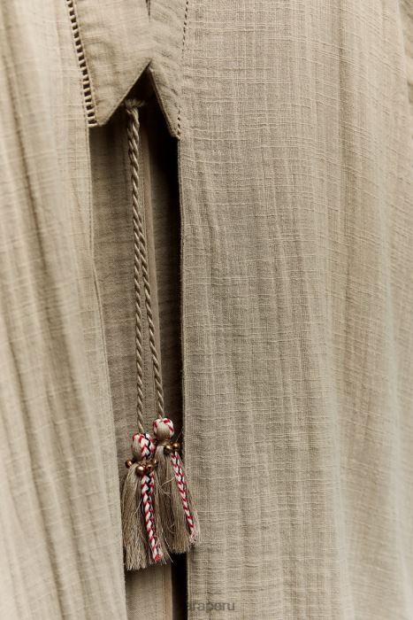 Zara mujer kimono con aplicación de encaje BDP8J134 ropa caqui