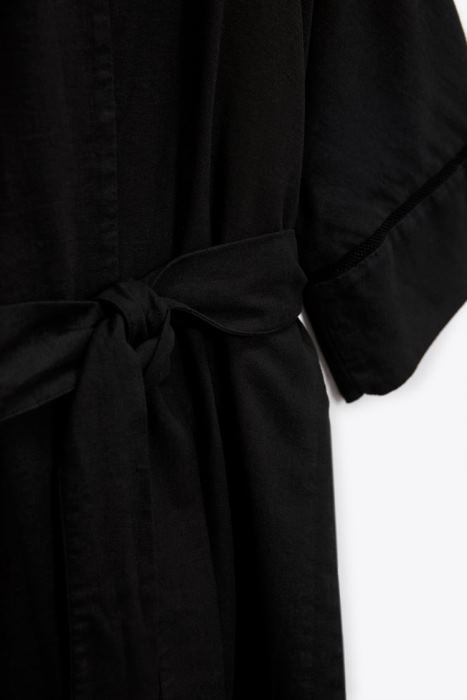 Zara mujer kimono con aplicación de encaje en mezcla de lino BDP8J128 ropa negro