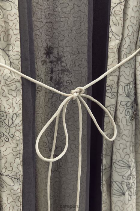 Zara mujer kimono estampado y bordado BDP8J132 ropa ostra blanca