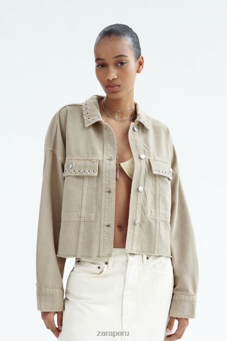 Zara mujer sobrecamisa corta con piercings BDP8J102 ropa arena