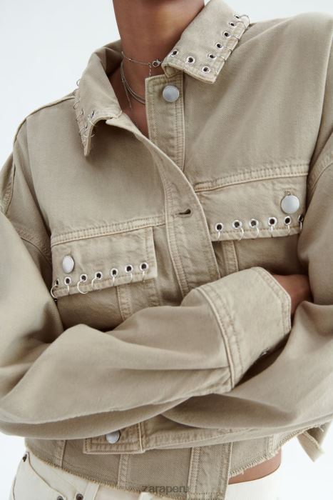 Zara mujer sobrecamisa corta con piercings BDP8J102 ropa arena