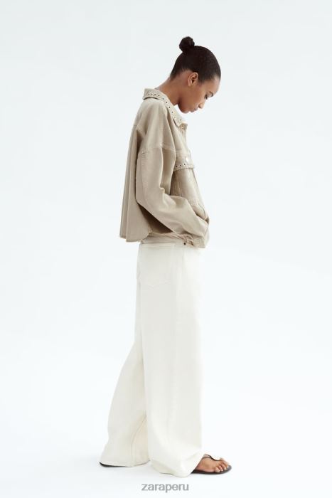Zara mujer sobrecamisa corta con piercings BDP8J102 ropa arena