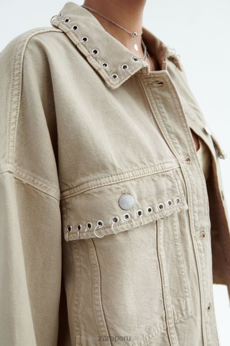Zara mujer sobrecamisa corta con piercings BDP8J102 ropa arena